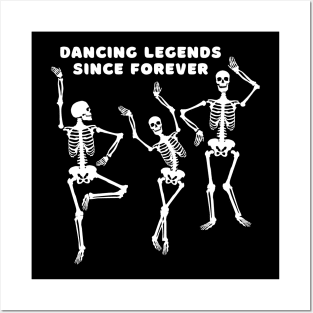 Halloween party dancing skeleton Posters and Art